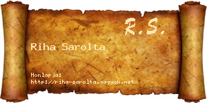 Riha Sarolta névjegykártya